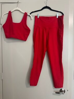 all in motion Red Sports Bra and Leggings Set